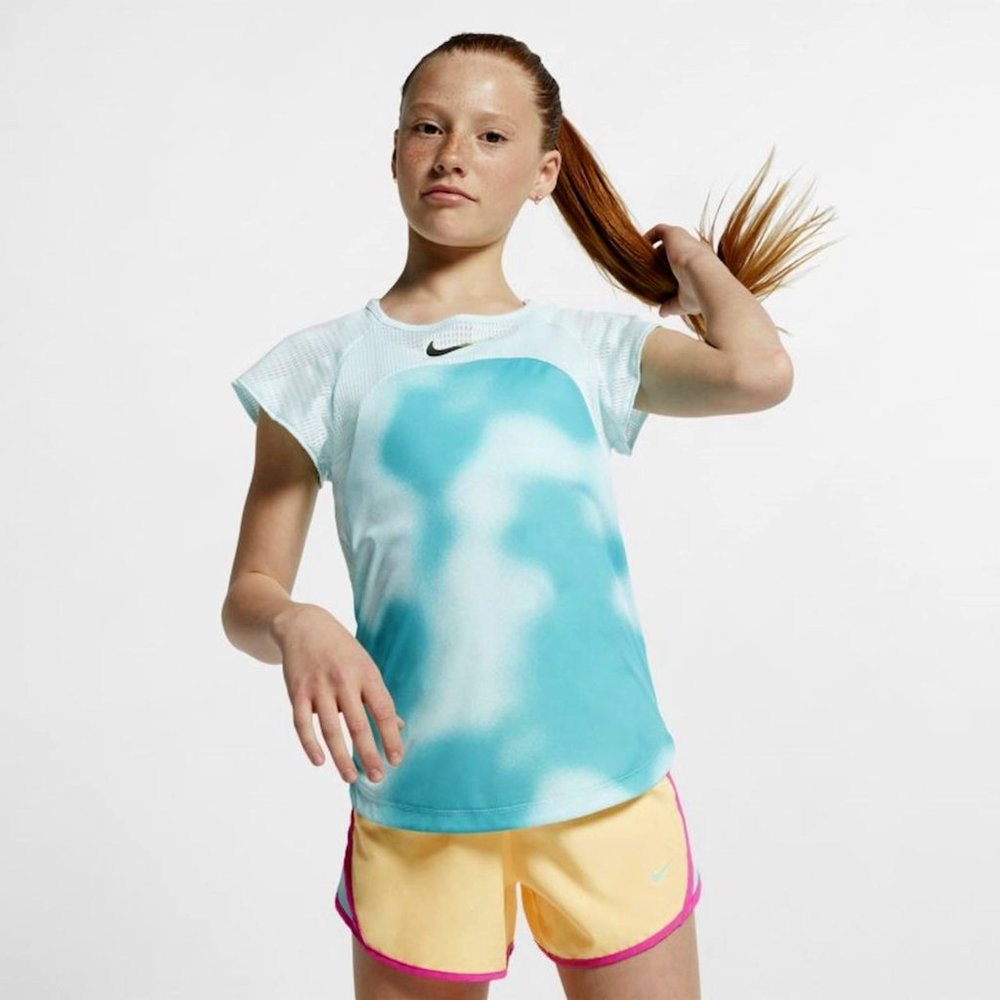 Nike Blue Instacool Short Sleeve Running Top
